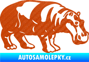 Samolepka Hroch 003 pravá 3D karbon oranžový