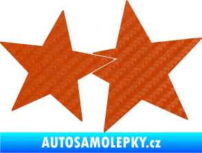 Samolepka Hvězdy 002 pravá spojené 3D karbon oranžový