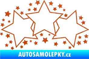 Samolepka Hvězdy a hvězdičky dekor 3D karbon oranžový