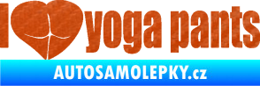 Samolepka I love yoga pants nápis 3D karbon oranžový