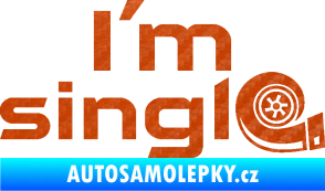 Samolepka I´m single nápis turbo 3D karbon oranžový