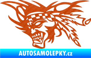 Samolepka Indián 001 levá 3D karbon oranžový