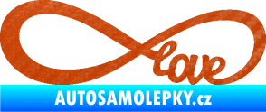 Samolepka Infinity 004 love 3D karbon oranžový