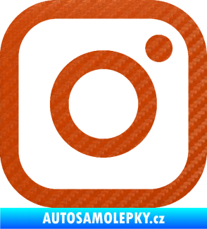 Samolepka Instagram logo 3D karbon oranžový