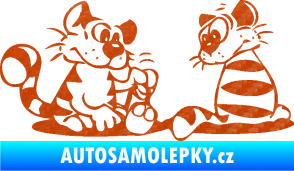 Samolepka Interiér 010 levá kočičky 3D karbon oranžový