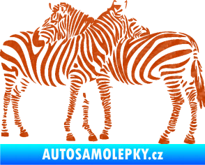 Samolepka Interiér 019 levá zebry 3D karbon oranžový