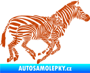 Samolepka Interiér 020 pravá zebry 3D karbon oranžový