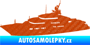 Samolepka Jachta 003 levá 3D karbon oranžový