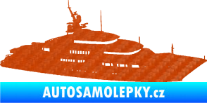 Samolepka Jachta 003 pravá 3D karbon oranžový