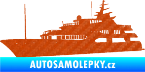 Samolepka Jachta 004 levá 3D karbon oranžový