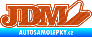 Samolepka JDM 001 symbol 3D karbon oranžový