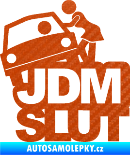 Samolepka JDM Slut 001 3D karbon oranžový