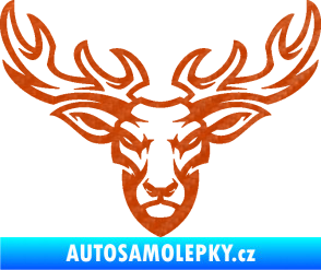 Samolepka Jelen 006 3D karbon oranžový