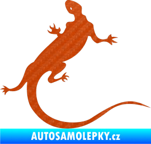Samolepka Ještěrka 004 pravá 3D karbon oranžový