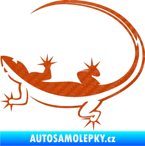 Samolepka Ještěrka 010 levá 3D karbon oranžový