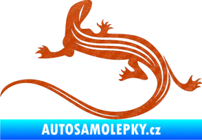 Samolepka Ještěrka 011 levá 3D karbon oranžový
