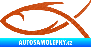 Samolepka Jesus rybička 008 3D karbon oranžový