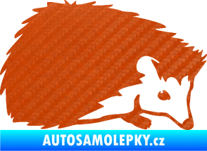 Samolepka Ježek 002 pravá 3D karbon oranžový