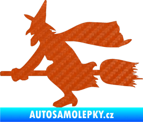 Samolepka Ježibaba levá 3D karbon oranžový