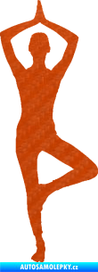 Samolepka Jóga 003 pravá 3D karbon oranžový