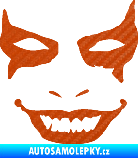 Samolepka Joker 004 tvář pravá 3D karbon oranžový