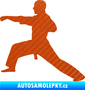 Samolepka Judo 001 levá 3D karbon oranžový