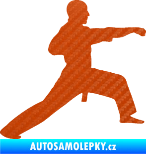 Samolepka Judo 001 pravá 3D karbon oranžový