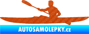 Samolepka Kajakář 003 levá 3D karbon oranžový