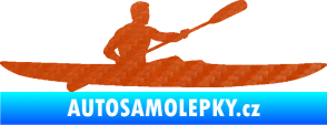 Samolepka Kajakář 003 pravá 3D karbon oranžový