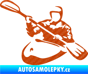 Samolepka Kajakář 004 levá 3D karbon oranžový