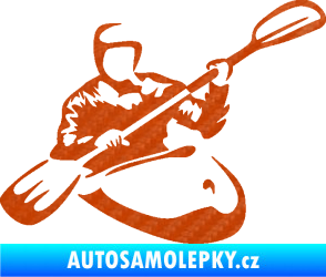 Samolepka Kajakář 004 pravá 3D karbon oranžový
