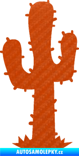 Samolepka Kaktus 001 levá 3D karbon oranžový