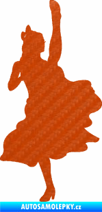 Samolepka Kankán 001 pravá tanečnice 3D karbon oranžový