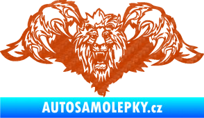 Samolepka Kapota 041 lev 3D karbon oranžový