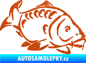 Samolepka Kapr 006 pravá 3D karbon oranžový
