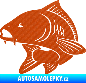 Samolepka Kapr 008 levá 3D karbon oranžový