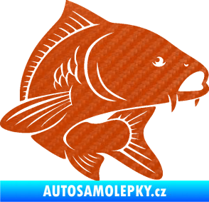 Samolepka Kapr 008 pravá 3D karbon oranžový