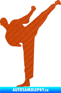 Samolepka Karate 001 pravá 3D karbon oranžový