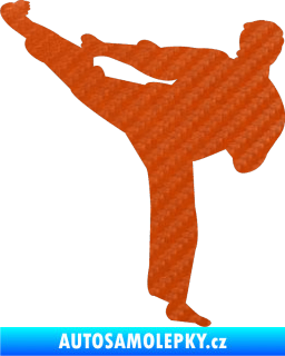 Samolepka Karate 008 levá 3D karbon oranžový