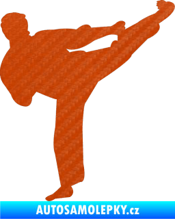 Samolepka Karate 008 pravá 3D karbon oranžový