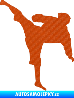 Samolepka Karate 009 levá 3D karbon oranžový