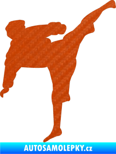 Samolepka Karate 009 pravá 3D karbon oranžový