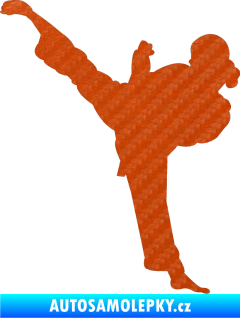 Samolepka Karate 012 levá 3D karbon oranžový