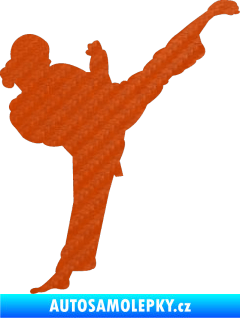 Samolepka Karate 012 pravá 3D karbon oranžový