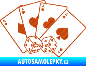 Samolepka Karty 002 3D karbon oranžový