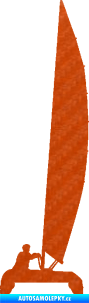Samolepka Katamaran 001 levá 3D karbon oranžový