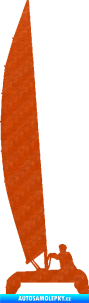 Samolepka Katamaran 001 pravá 3D karbon oranžový