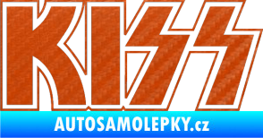 Samolepka KISS 3D karbon oranžový