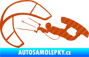 Samolepka Kiteboarding 001 levá 3D karbon oranžový