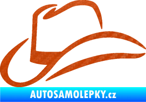 Samolepka Klobouk 002 levá 3D karbon oranžový